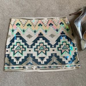Express Sequin Mini Skirt